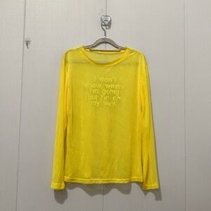 Yellow Sheer Long Sleeve Top
